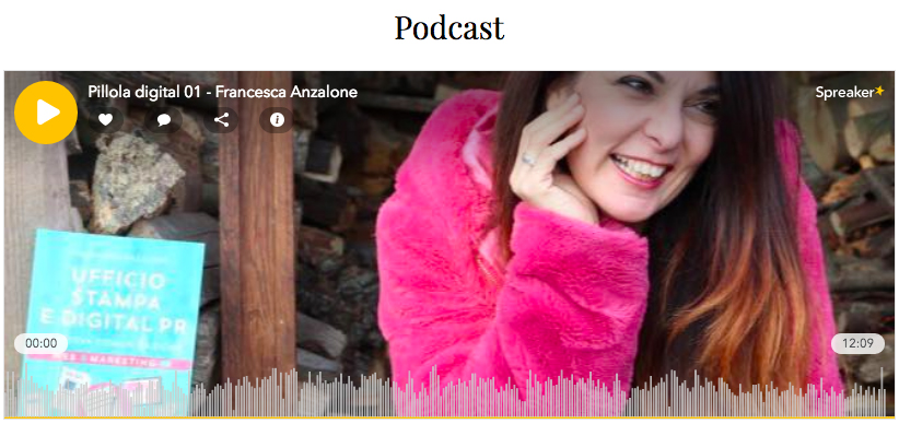 I podcast Digital PR di Francesca Anzalone su spreaker